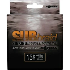 Korda Angelschnur Subbraid (grün, 450 m)< Geflochtene Schnüre