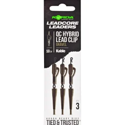 Hot Kable Leadcore Leader QC Swivel (50 cm, Gravel) Angelvorfächer & Beifänger|Raubfischangeln-Zubehör