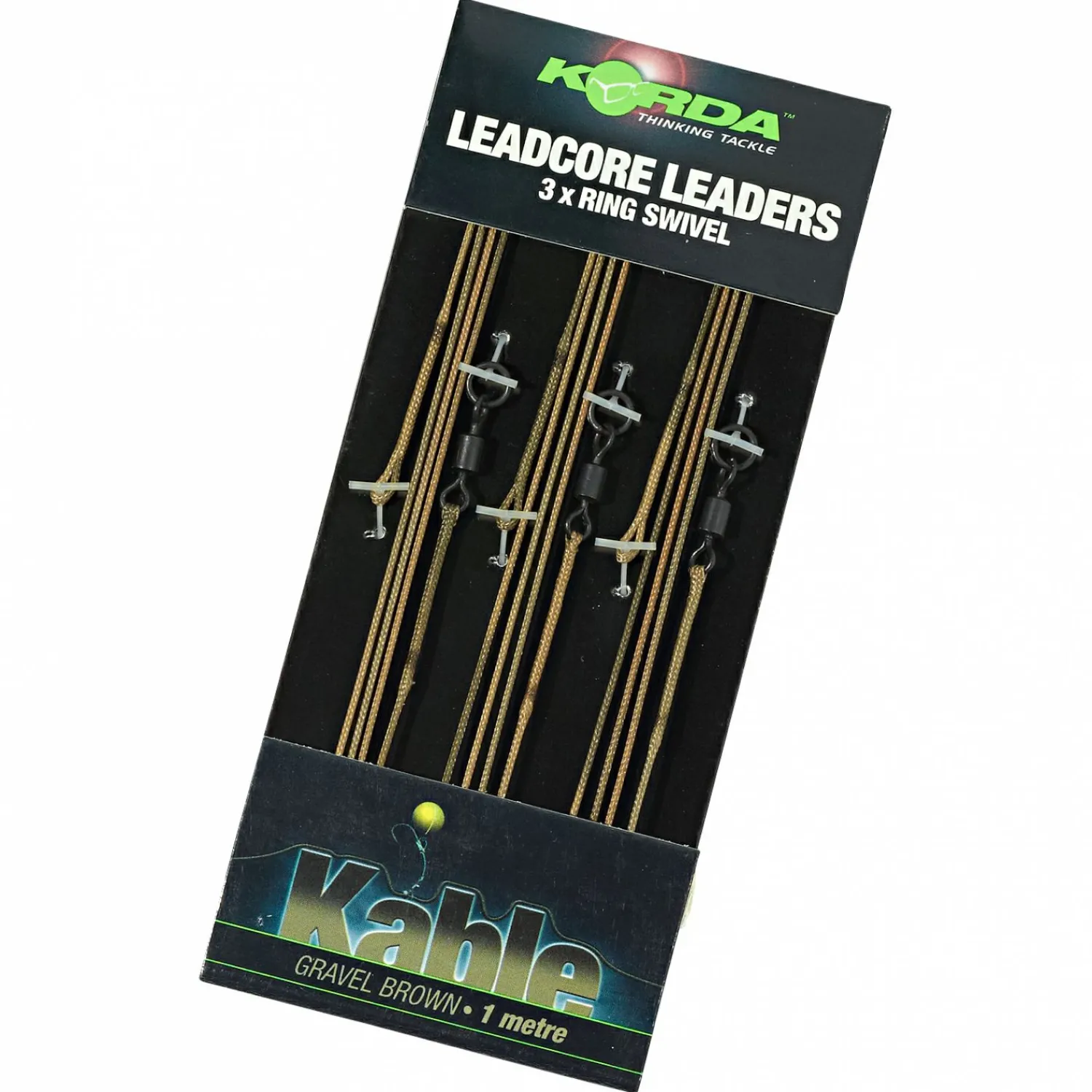 Korda Ring Swivel Leadcore Leader (kiesbraun)< Angelvorfächer & Beifänger|Karpfenangeln-Zubehör
