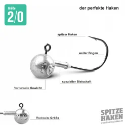 Lieblingsku00f6der Lieblingsköder Angelhaken Spitze (2/0)< Jigköpfe & Köder-Rasseln|Raubfischangeln Kunstköder