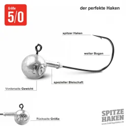 Hot Lieblingsköder Angelhaken Spitze (5/0) Jigköpfe & Köder-Rasseln|Raubfischangeln Kunstköder