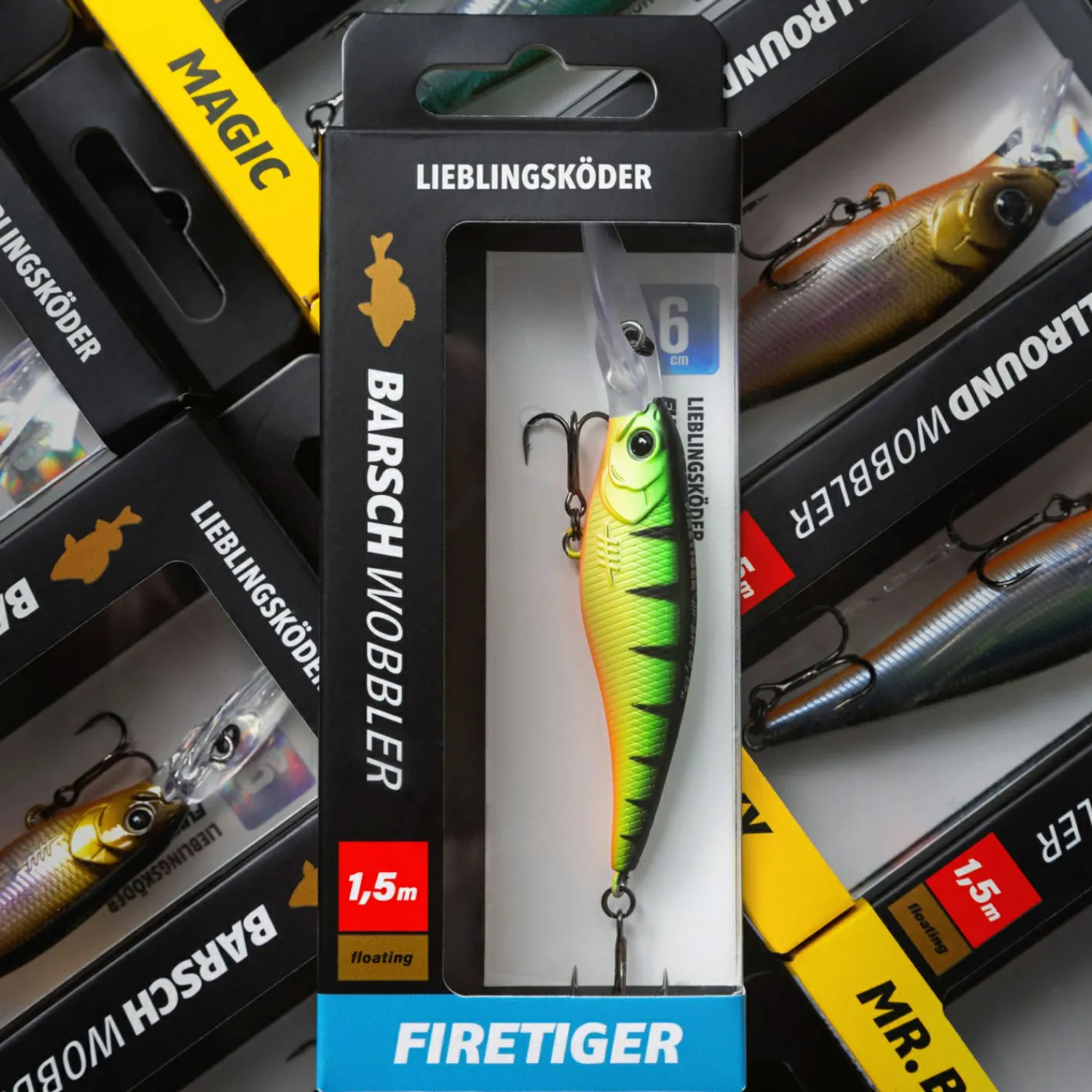 Hot Lieblingsköder Barschwobbler (Firetiger) Wobbler|Raubfischangeln Kunstköder