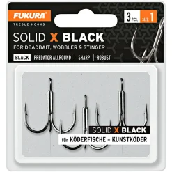Lieblingsku00f6der Lieblingsköder Fukura Solid X Drillinge (black)< Angelhaken|Raubfischangeln-Zubehör