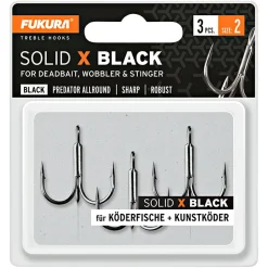 Lieblingsku00f6der Lieblingsköder Fukura Solid X Drillinge (black)< Angelhaken|Raubfischangeln-Zubehör