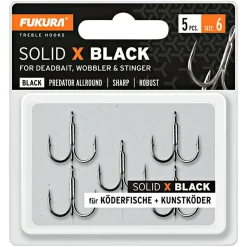 Lieblingsku00f6der Lieblingsköder Fukura Solid X Drillinge (black)< Angelhaken|Raubfischangeln-Zubehör