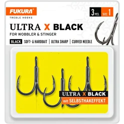 Online Lieblingsköder Fukura Ultra X Drillinge (black) Raubfischangeln-Zubehör|Angelhaken