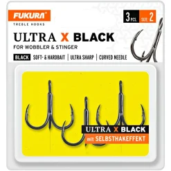 Online Lieblingsköder Fukura Ultra X Drillinge (black) Raubfischangeln-Zubehör|Angelhaken