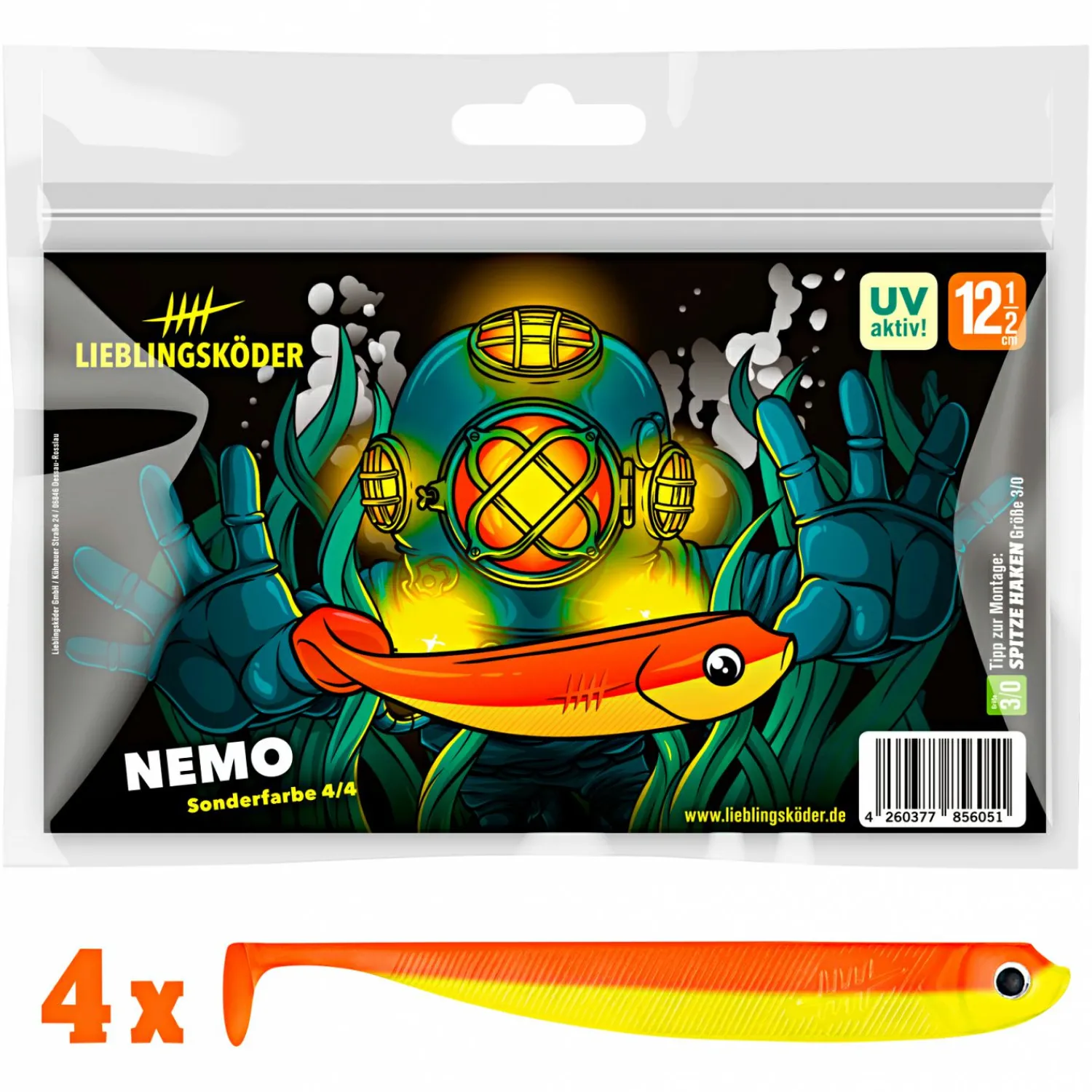 Lieblingsku00f6der Lieblingsköder Gummifisch Zanderköder (12,5 cm, Nemo)< Gummiköder ·Gummifische & Shads|Raubfischangeln Kunstköder