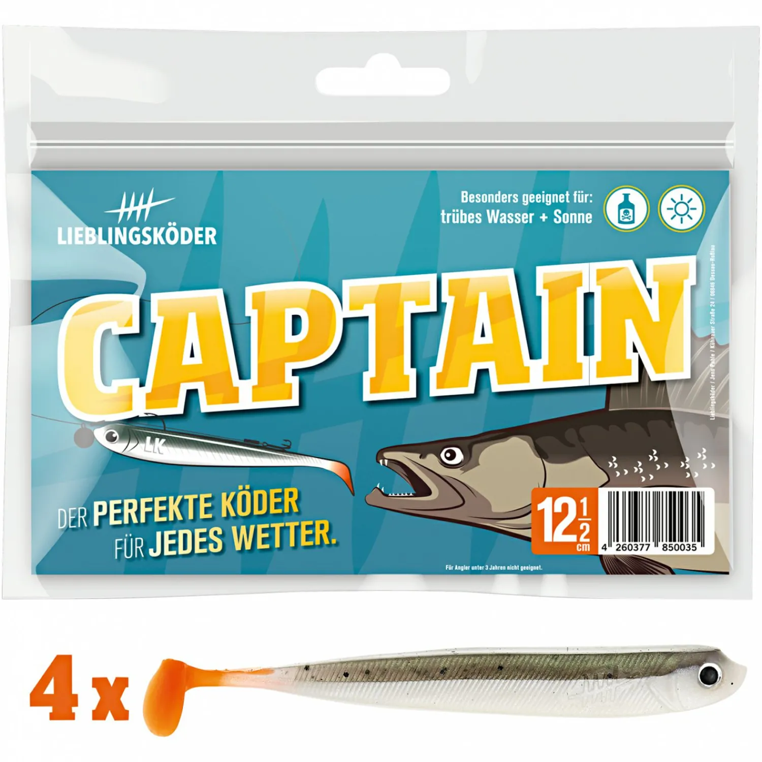 Lieblingsku00f6der Lieblingsköder Gummifisch Zanderköder (12,5 cm, Captain)< Gummiköder ·Gummifische & Shads|Raubfischangeln Kunstköder