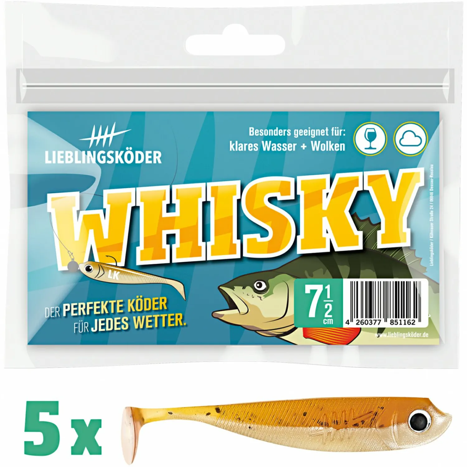 Sale Lieblingsköder Gummifisch Barschköder (7,5 cm, Whisky) Gummiköder ·Gummifische & Shads|Raubfischangeln Kunstköder