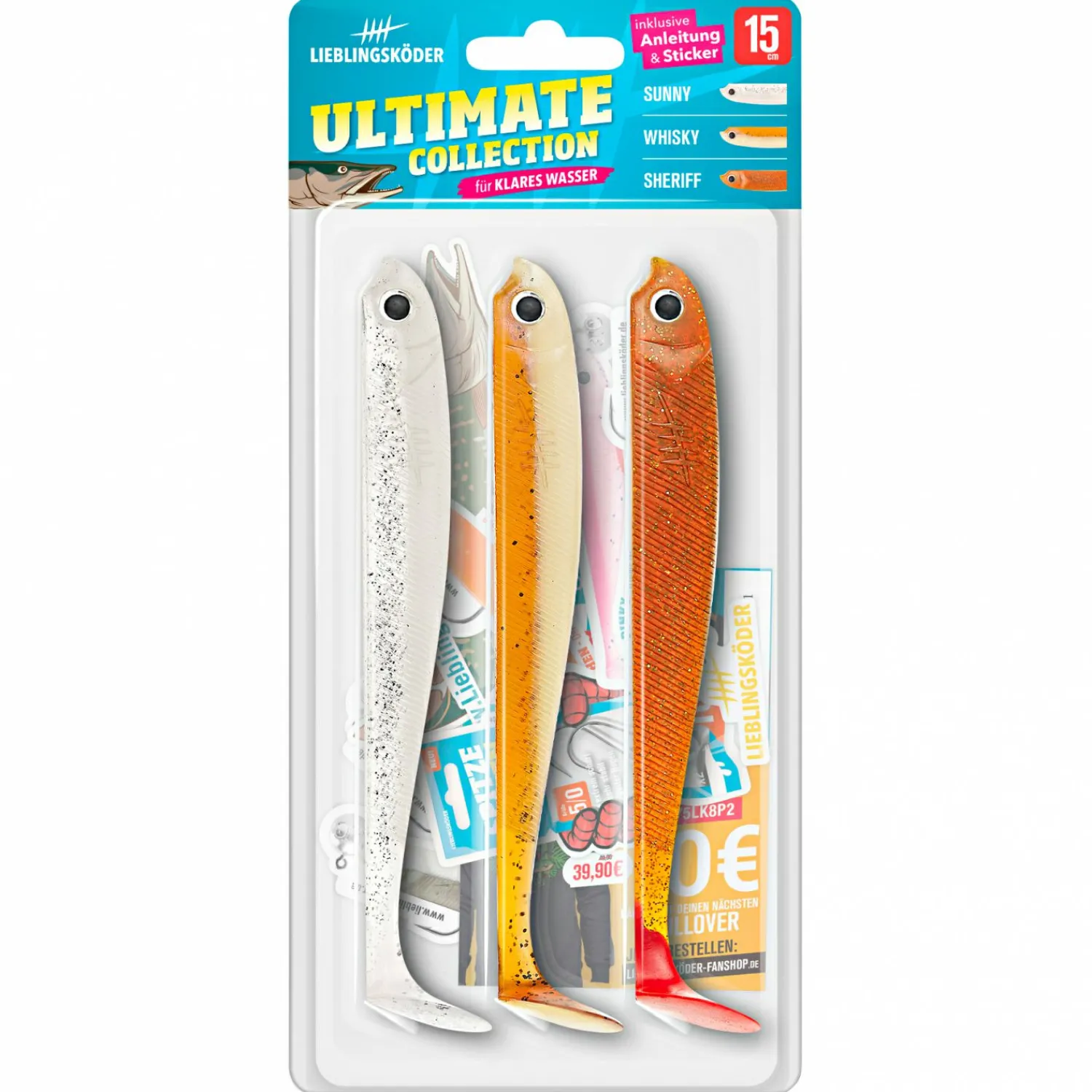 Lieblingsku00f6der Lieblingsköder Gummifisch Hechtköder (15 cm, Ultimate Collection Klares Wasser)< Raubfischangeln Kunstköder|Gummiköder ·Gummifische & Shads