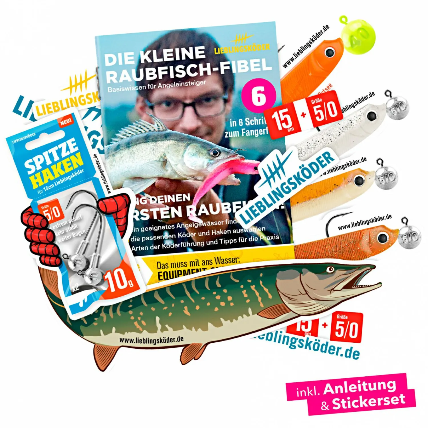 Lieblingsku00f6der Lieblingsköder Gummifisch Hechtköder (15 cm, Ultimate Collection Klares Wasser)< Raubfischangeln Kunstköder|Gummiköder ·Gummifische & Shads