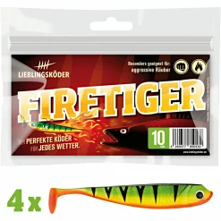 Lieblingsku00f6der Lieblingsköder Gummifisch Zanderköder (10 cm, Firetiger)< Gummiköder ·Gummifische & Shads|Raubfischangeln Kunstköder