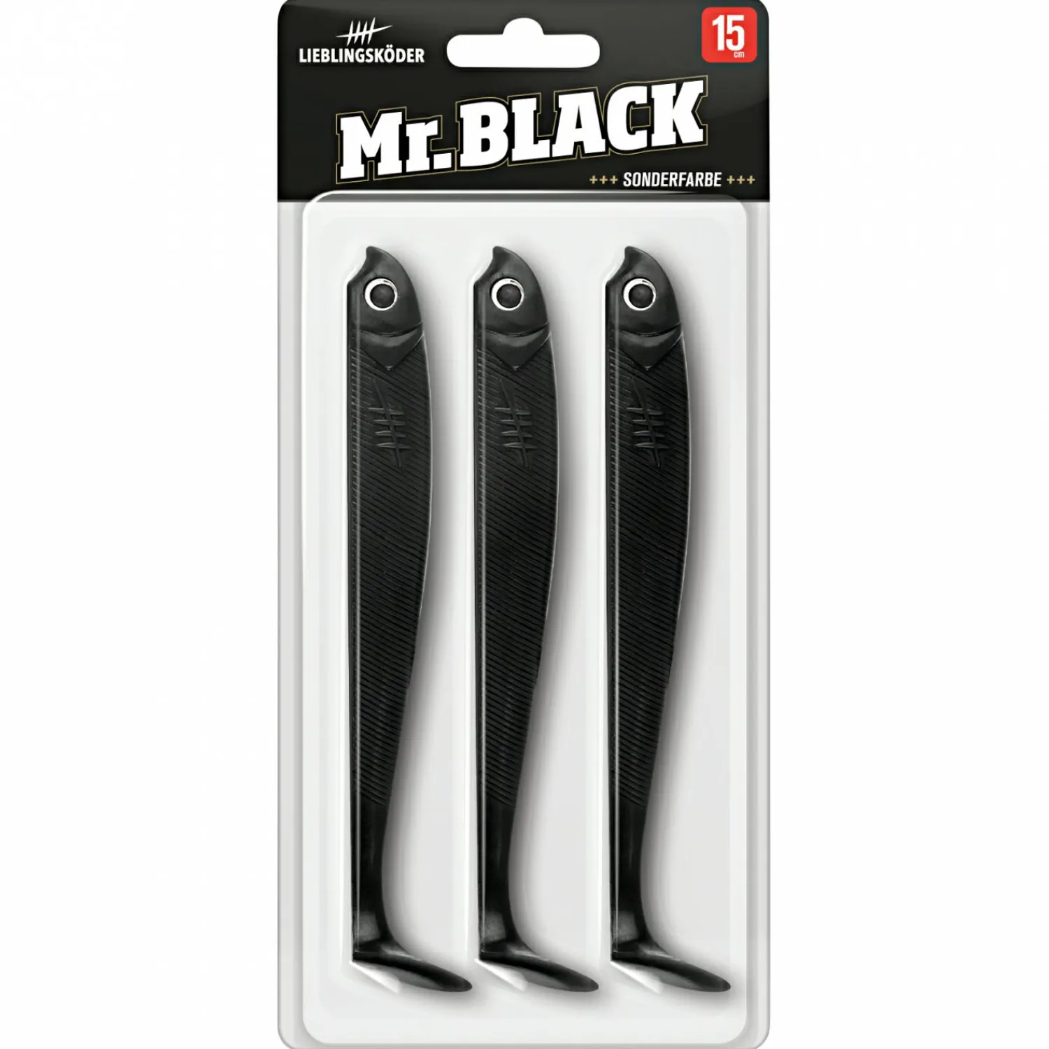 Hot Lieblingsköder Gummifisch Hechtköder (15 cm, Mr. Black) Gummiköder ·Gummifische & Shads|Raubfischangeln Kunstköder