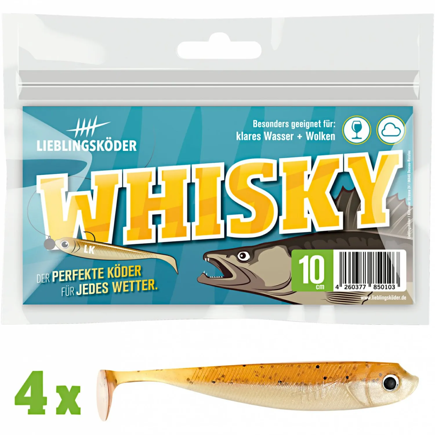 Sale Lieblingsköder Gummifisch Zanderköder (10 cm, Whisky) Gummiköder ·Gummifische & Shads|Raubfischangeln Kunstköder