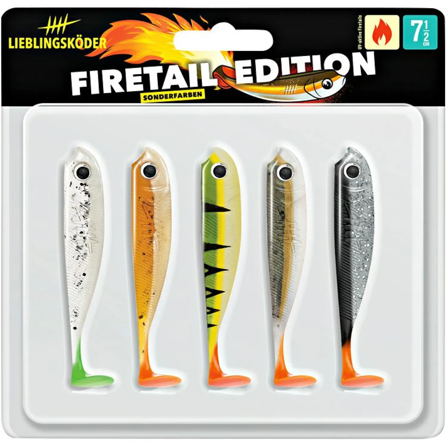 Lieblingsku00f6der Lieblingsköder Gummifisch Barschköder 7,5 cm< Kunstköder-Sets