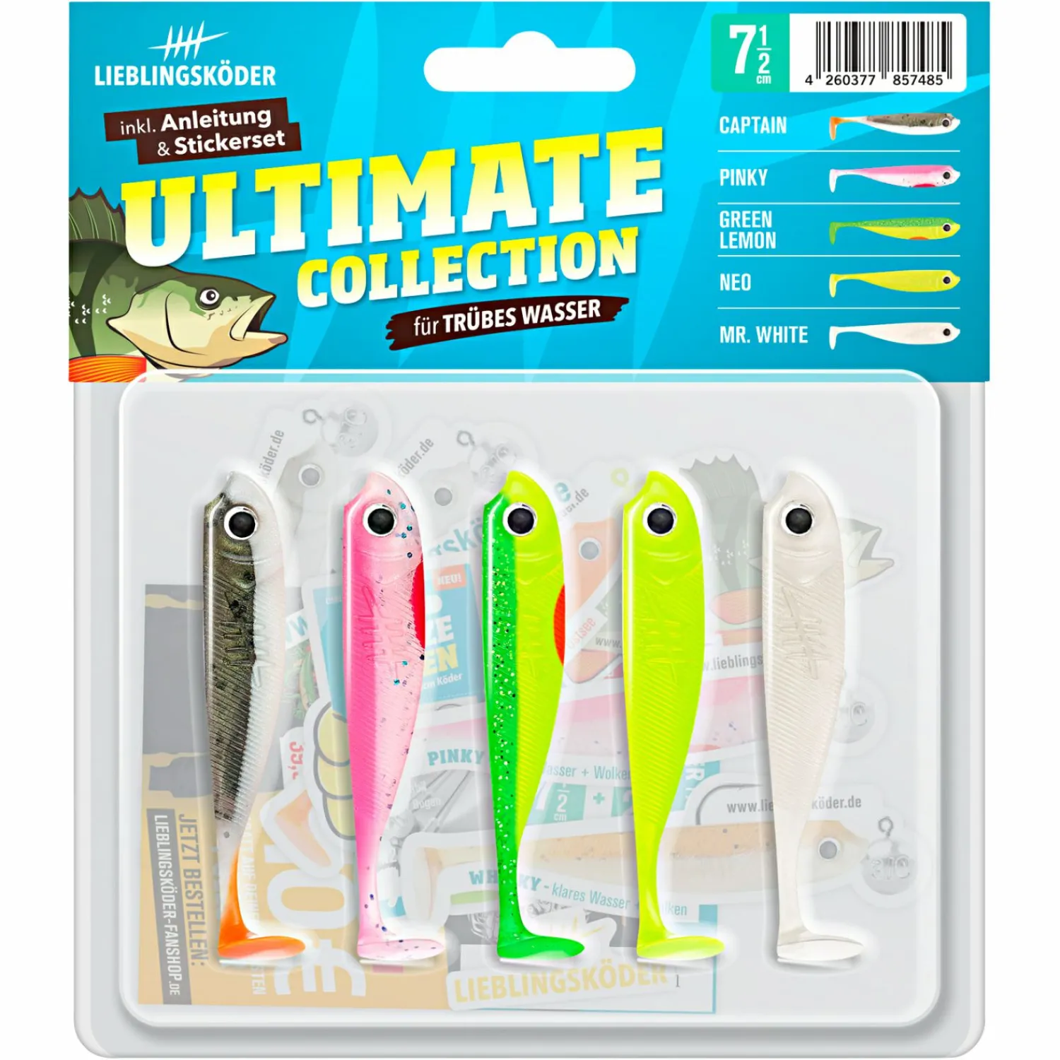 Lieblingsku00f6der Lieblingsköder Gummifisch Barschköder (5 cm, Ultimate Collection trübes Wasser, Abb. ähnlich)< Raubfischangeln Kunstköder|Gummiköder ·Gummifische & Shads