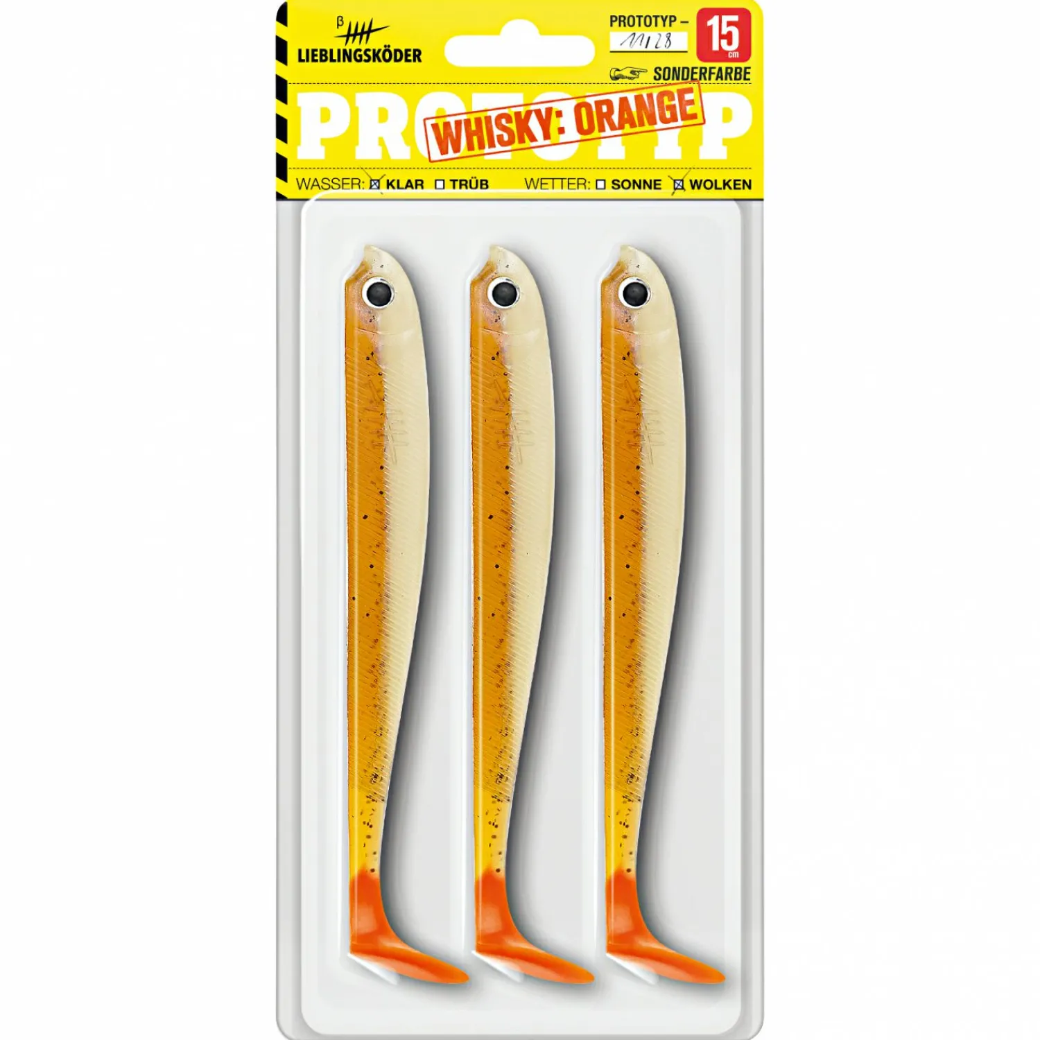 Lieblingsku00f6der Lieblingsköder Gummifisch Hechtköder (15 cm, Whisky Orange)< Gummiköder ·Gummifische & Shads|Raubfischangeln Kunstköder