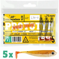 Lieblingsku00f6der Lieblingsköder Gummifisch Barschköder (7,5 cm, Whisky Orange)< Gummiköder ·Gummifische & Shads|Raubfischangeln Kunstköder