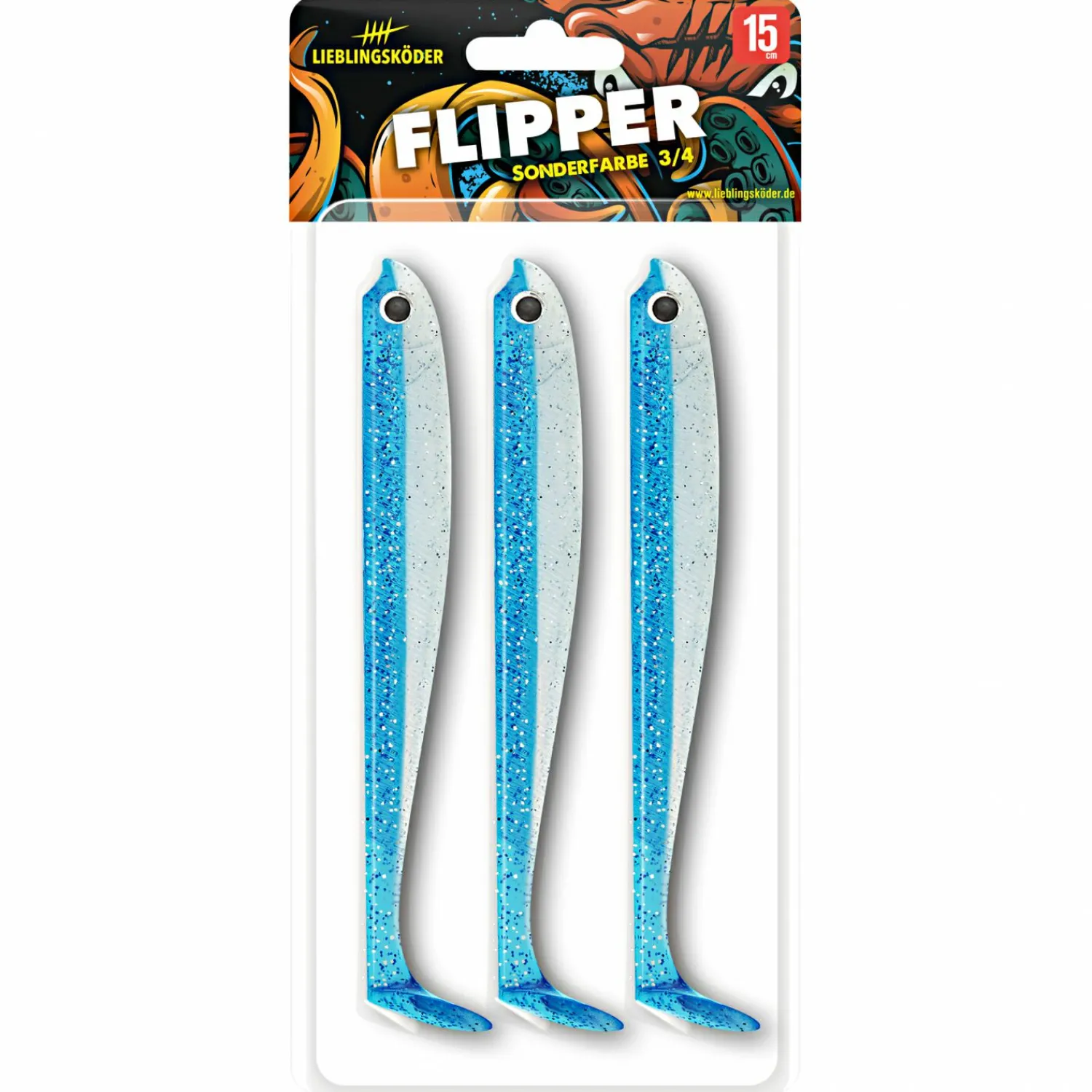 Hot Lieblingsköder Gummifisch Hechtköder (15 cm, Flipper) Gummiköder ·Gummifische & Shads|Raubfischangeln Kunstköder