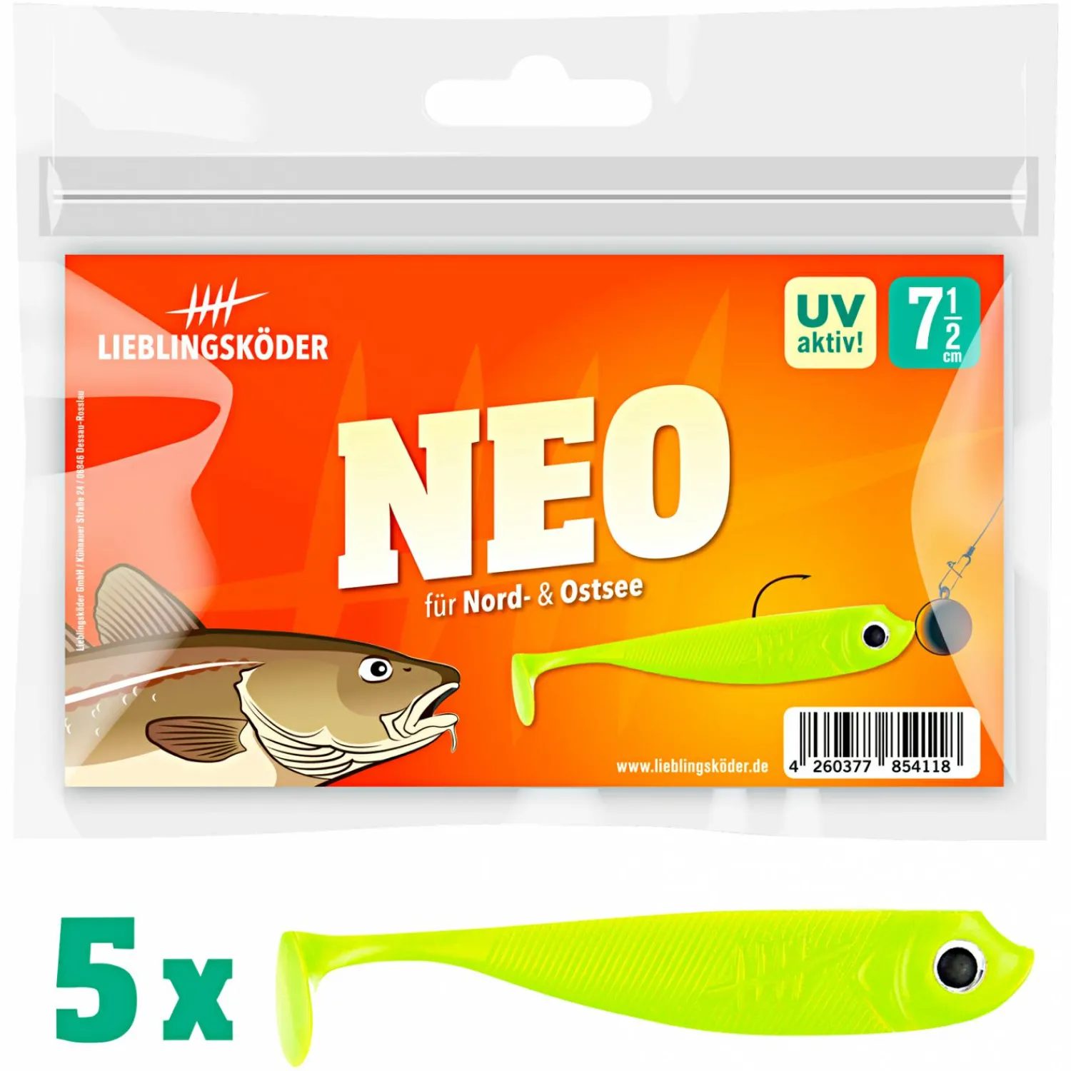 Best Lieblingsköder Gummifisch Barschköder (7,5 cm, Neo) Gummiköder ·Gummifische & Shads|Raubfischangeln Kunstköder