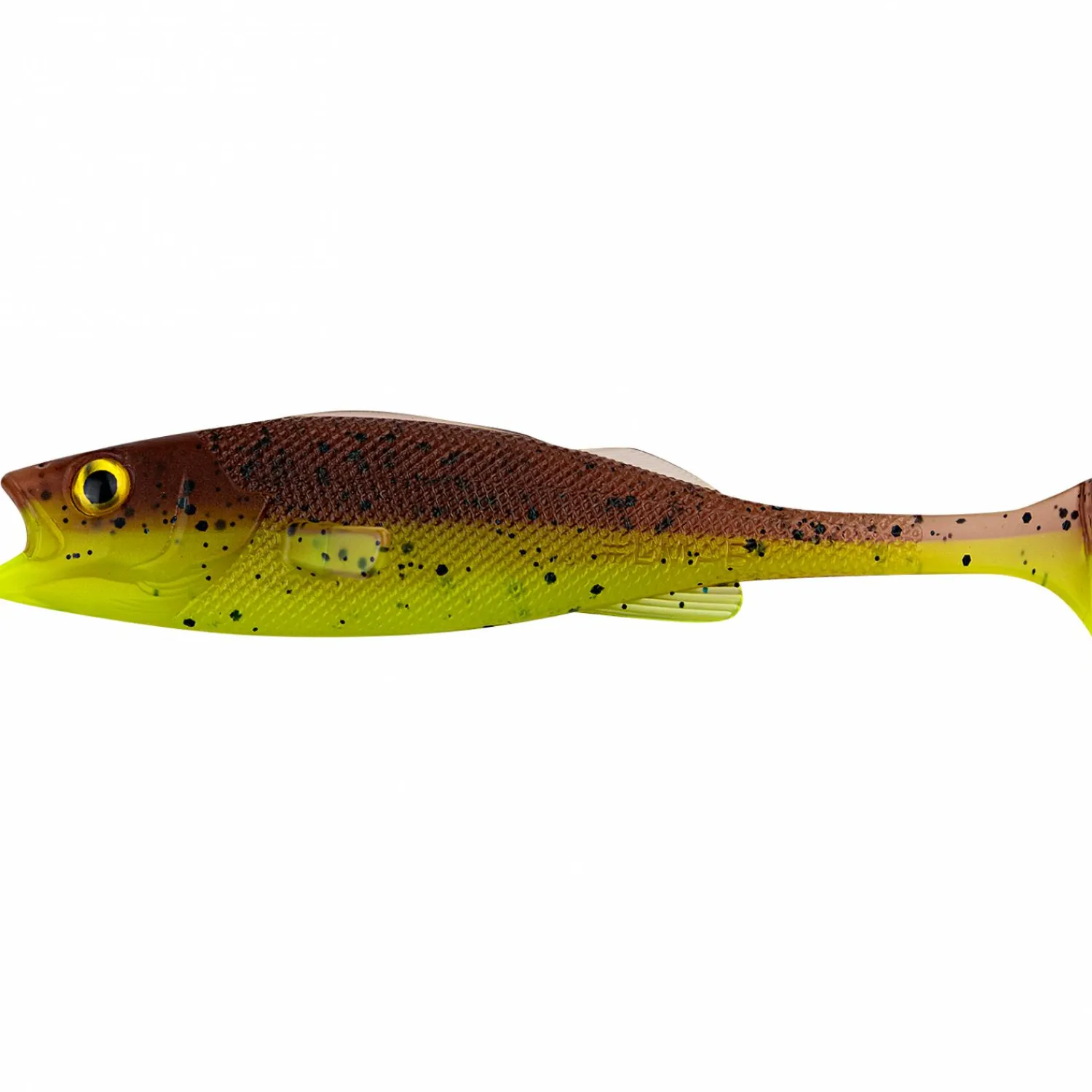 LMAB KØFI Perch Shad (Green Pumpkin Chartreuse)< Gummiköder ·Gummifische & Shads