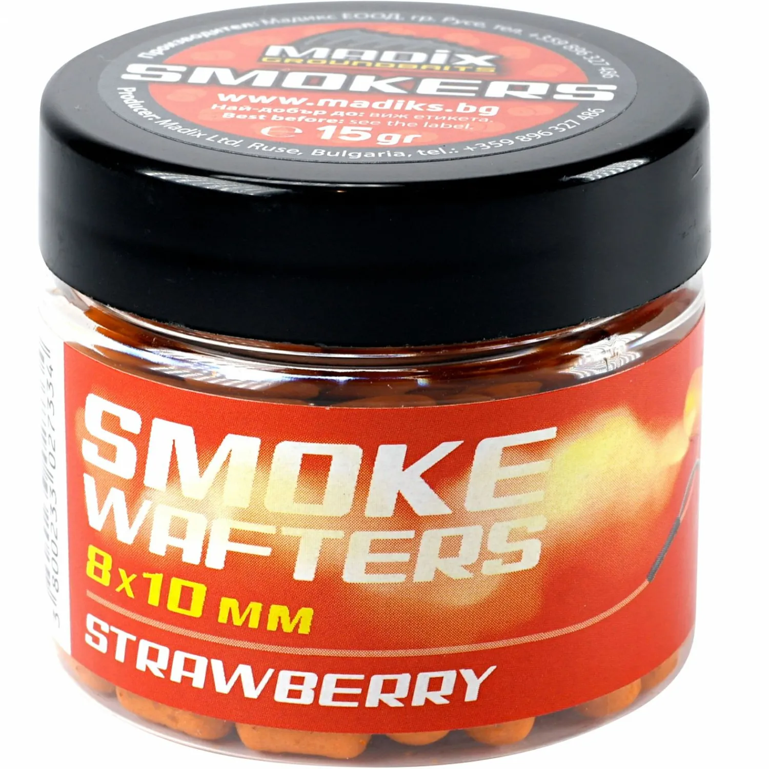 MadiX Smoking Dumbell Wafter (Strawberry)< Karpfenfutter|Karpfenfutter·Boilies & Popup Boilies