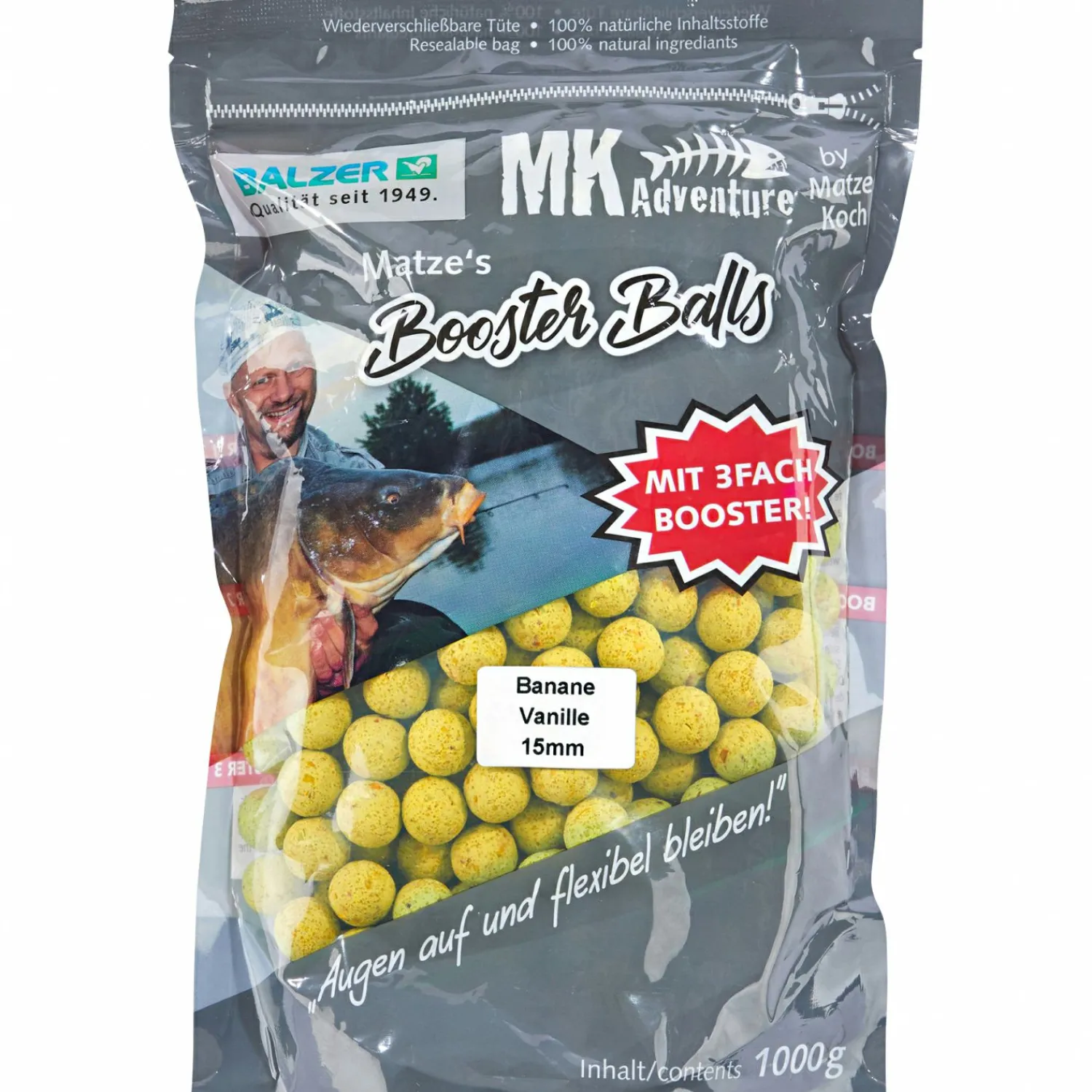 Boilies MK Adventure Booster Balls (Banane/Vanille) Karpfenfutter·Boilies & Popup Boilies|Karpfenfutter