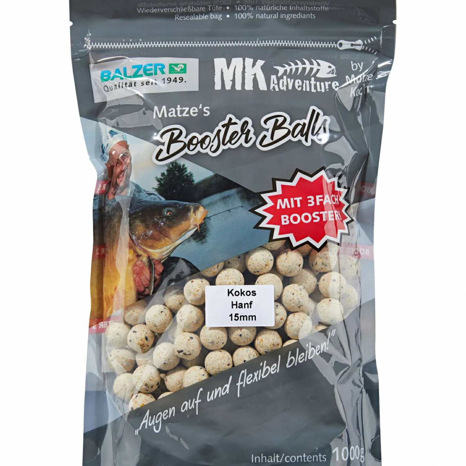 Boilies MK Adventure Booster Balls (Kokos/Hanf) Karpfenfutter·Boilies & Popup Boilies|Karpfenfutter