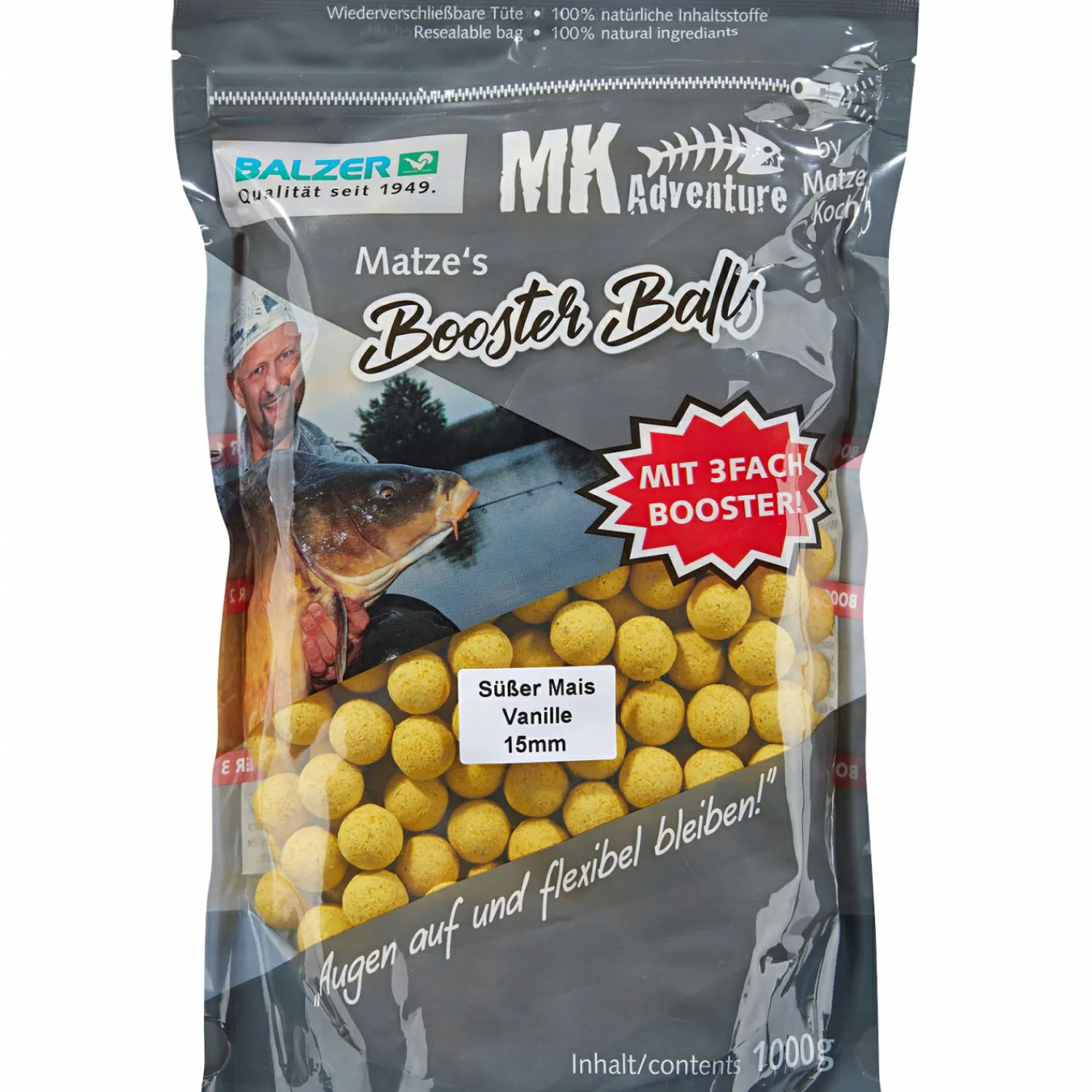 Discount Boilies MK Adventure Booster Balls (Süßer Mais/Vanille) Karpfenfutter·Boilies & Popup Boilies|Karpfenfutter