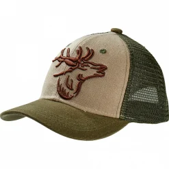 Mesh Cap "Hirsch" Unisex (Beige/Oliv)< Outdoor- & Angel-Kappen