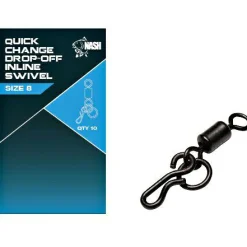Nash Quick Change Drop Off In Line Swivel Size 8< Karpfenangeln-Zubehör