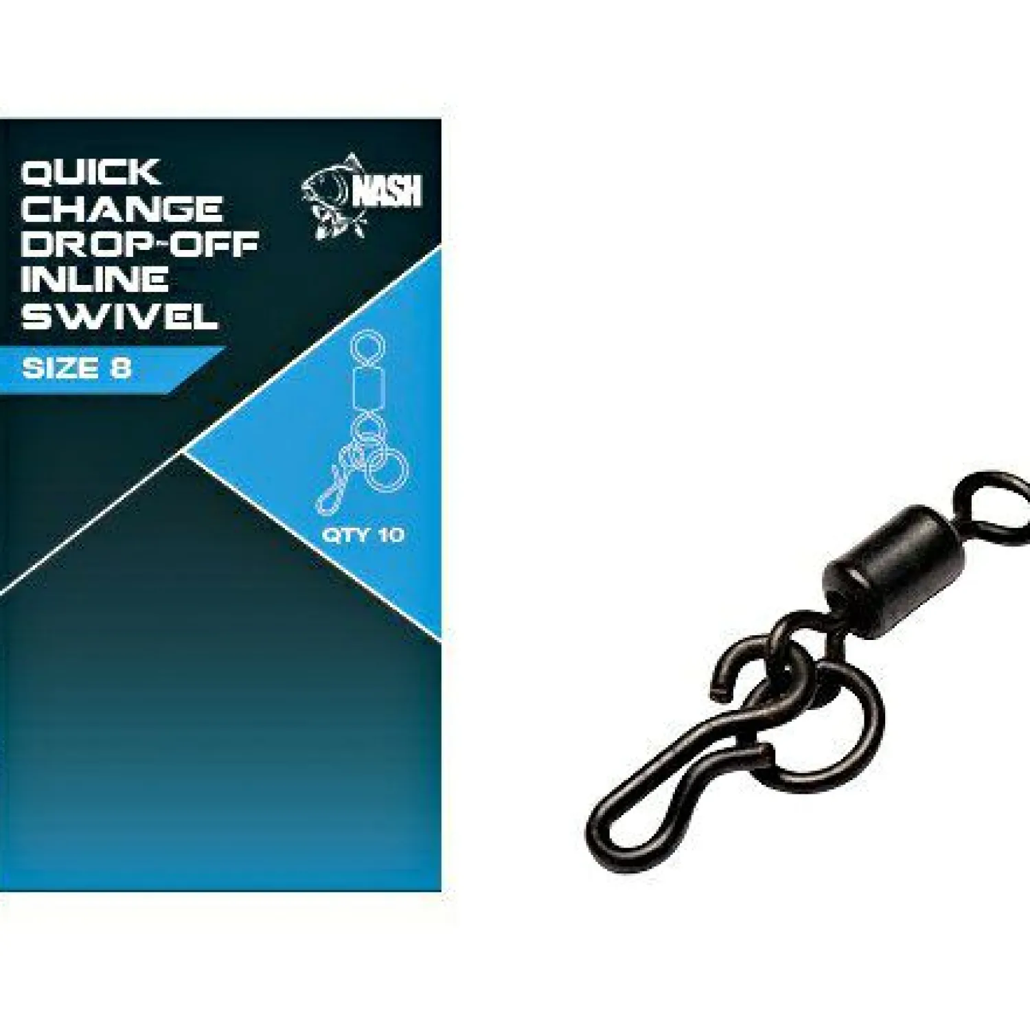Nash Quick Change Drop Off In Line Swivel Size 8< Karpfenangeln-Zubehör