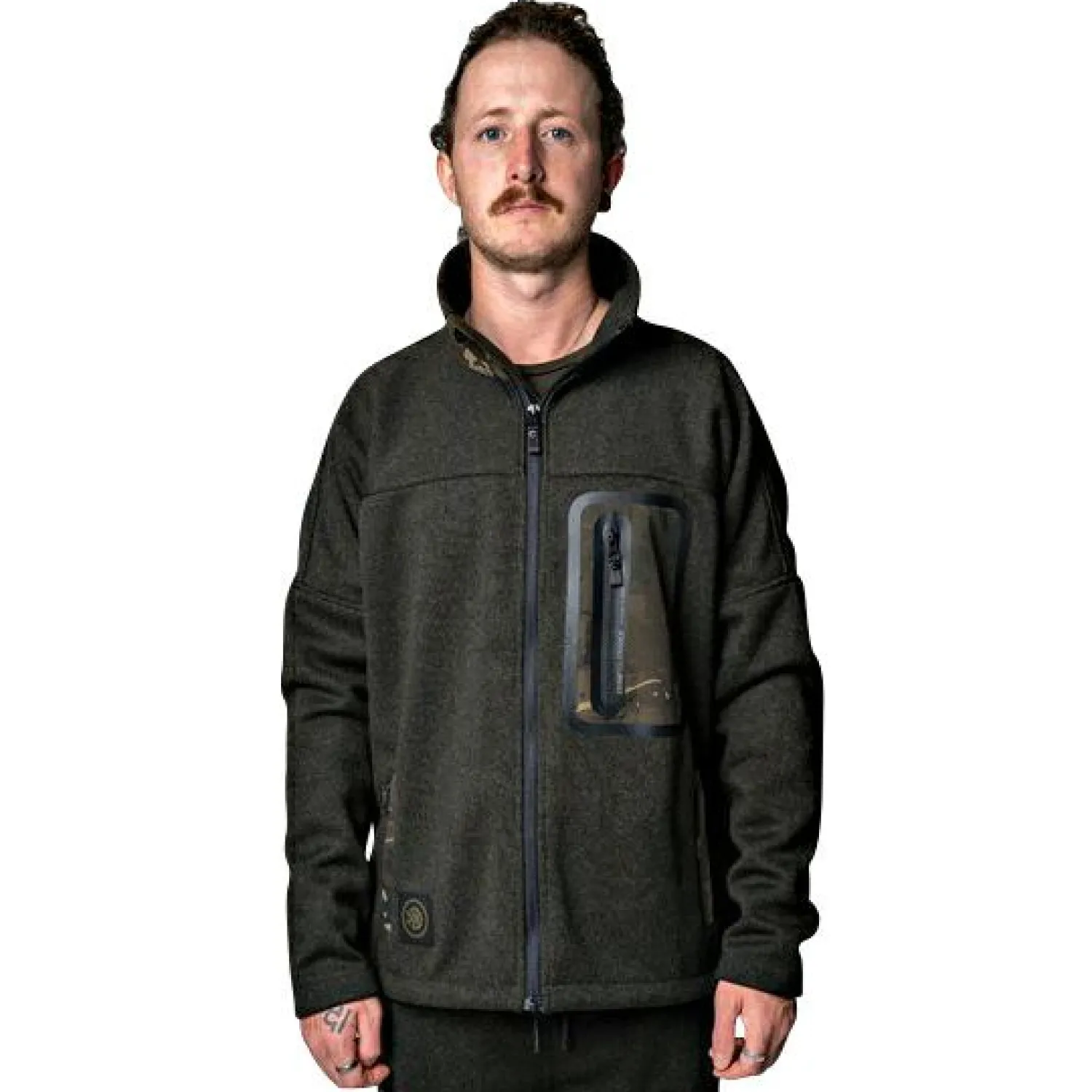 Clearance Zero Tolerance Nordic Fleece Zipped Jumper Unisex (Oliv/Camouflage) Outdoor- & Angel-Jacken