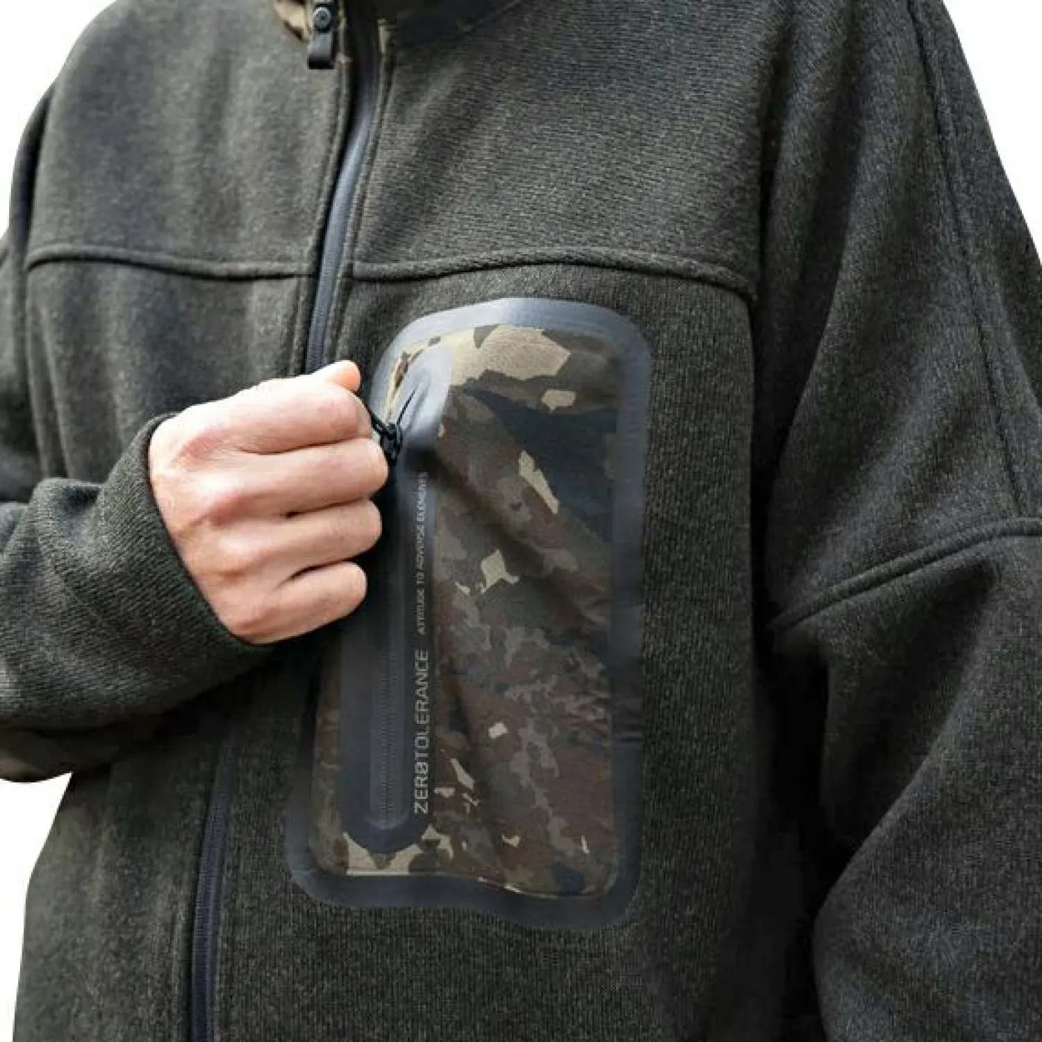 Clearance Zero Tolerance Nordic Fleece Zipped Jumper Unisex (Oliv/Camouflage) Outdoor- & Angel-Jacken