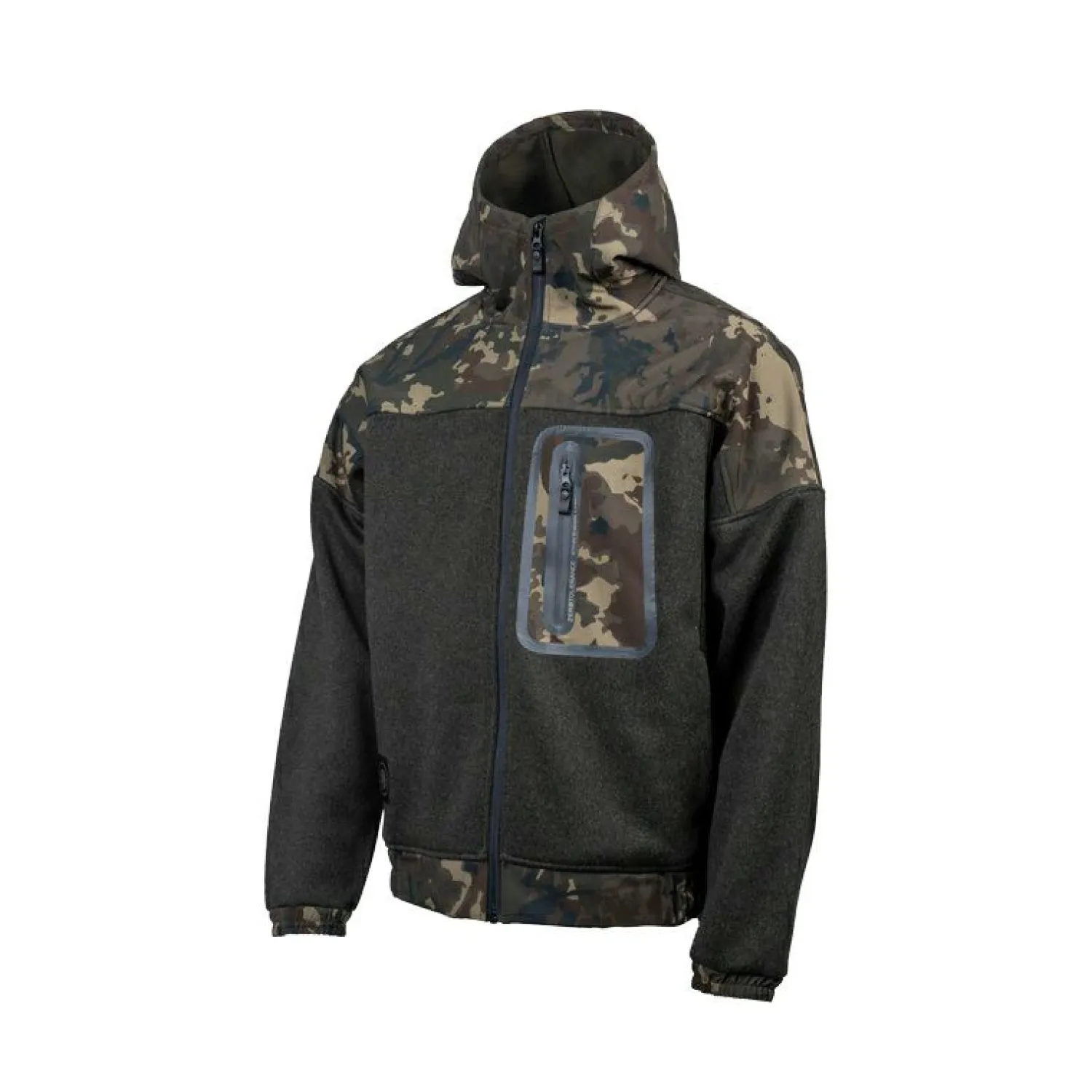 Nash Zero Tolerance Nordic Fleece Zipped Hoody Herren (Schwarz/Camouflage)< Angelpullover & -Strickjacken
