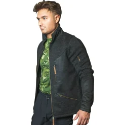 OS Trachten Direne Strickfleece Jacke Herren (Anthrazit)< Outdoor- & Angel-Jacken