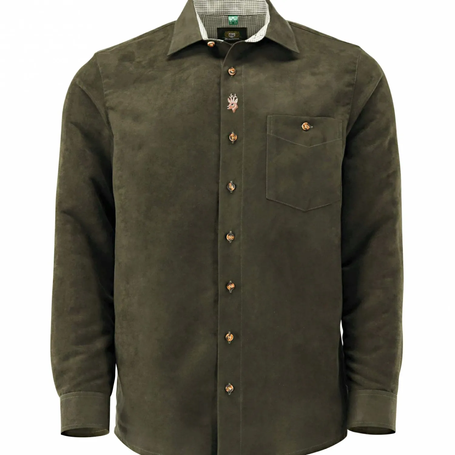 Hot Hemd 1/1 Arm Regular Fit Herren (Trachtengrün) Outdoor- & Angelhemden