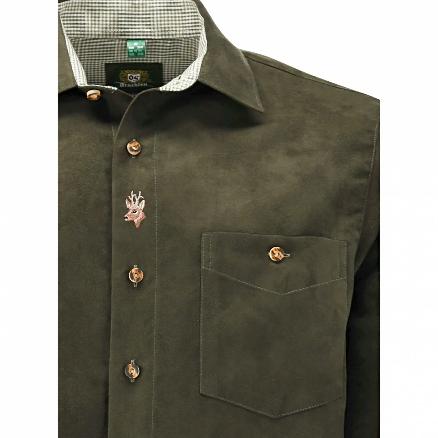 Hot Hemd 1/1 Arm Regular Fit Herren (Trachtengrün) Outdoor- & Angelhemden