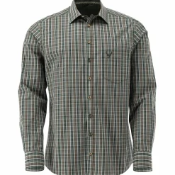 OS Trachten Hemd 1/1 Arm Slim Fit Herren (Oliv)< Outdoor- & Angelhemden