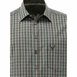 OS Trachten Hemd 1/1 Arm Slim Fit Herren (Oliv)< Outdoor- & Angelhemden