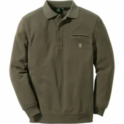 OS Trachten Rizapa Sweatshirt 1/1 Arm Herren (Oliv)< Angel-Poloshirts & Langarmshirts