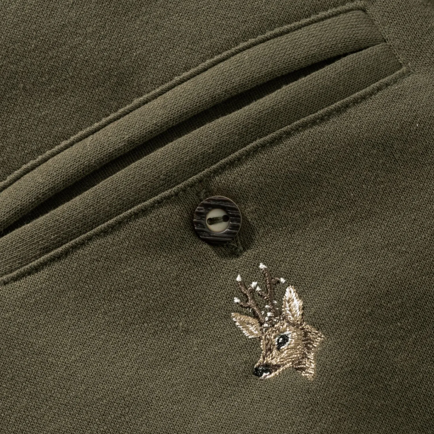 OS Trachten Rizapa Sweatshirt 1/1 Arm Herren (Oliv)< Angel-Poloshirts & Langarmshirts