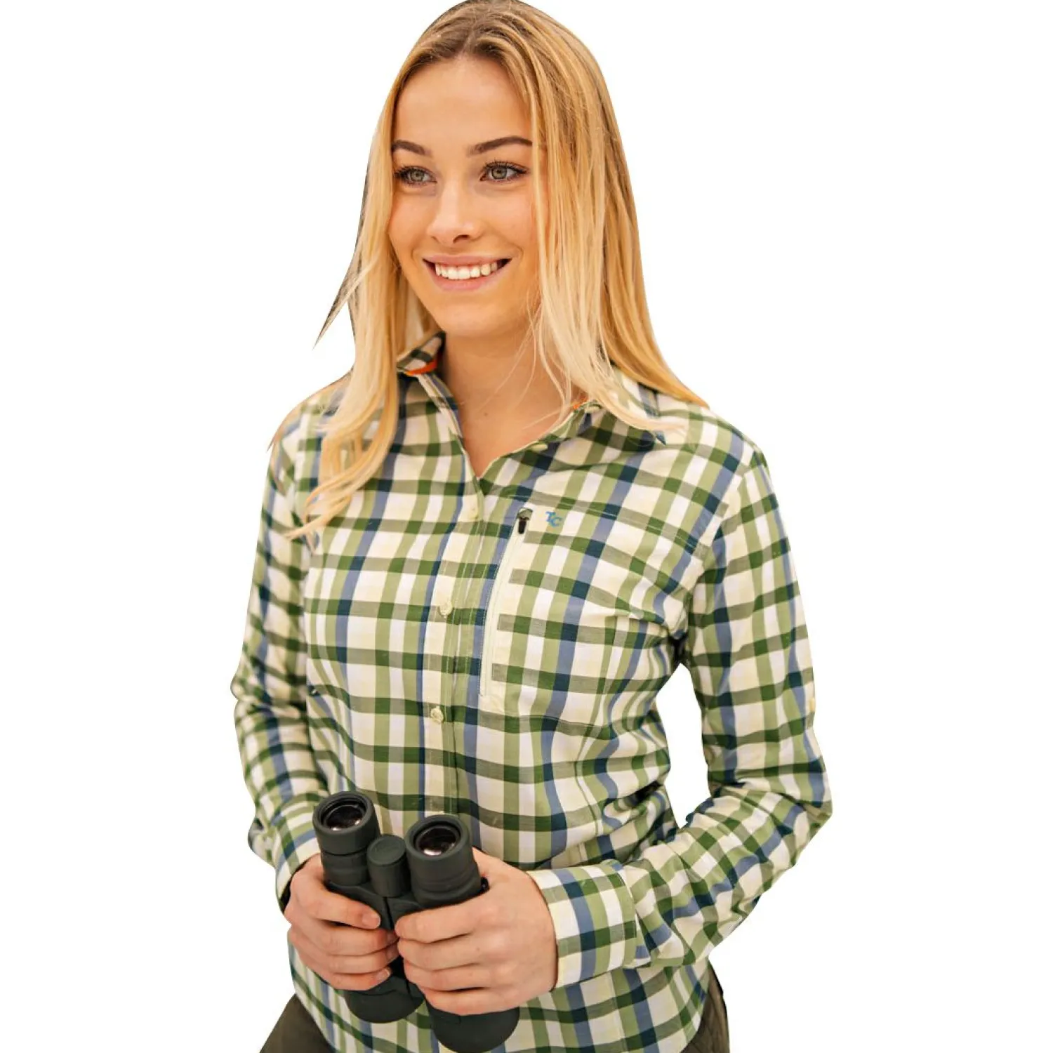 OS Trachten Snuko Bluse 1/1 Arm Damen (Oliv)<Damen Damen Angelshirts & -Oberteile