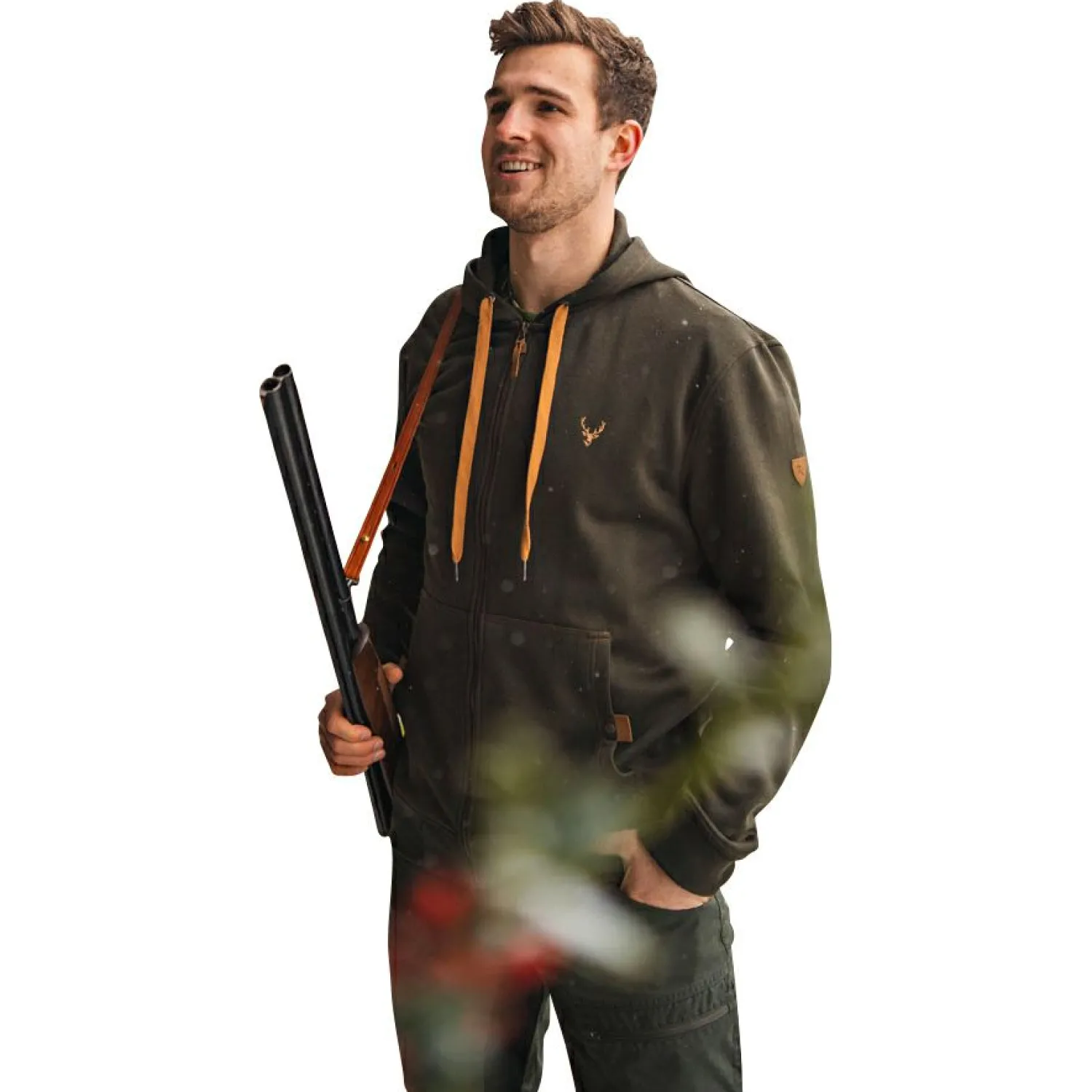 OS Trachten Zawul Sweatshirtjacke 1/1 Arm Herren (Trachtengrün)< Outdoor- & Angel-Jacken