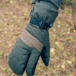 Sale 3-Finger Handschuhe Unisex (Oliv) Outdoor- & Angel-Handschuhe