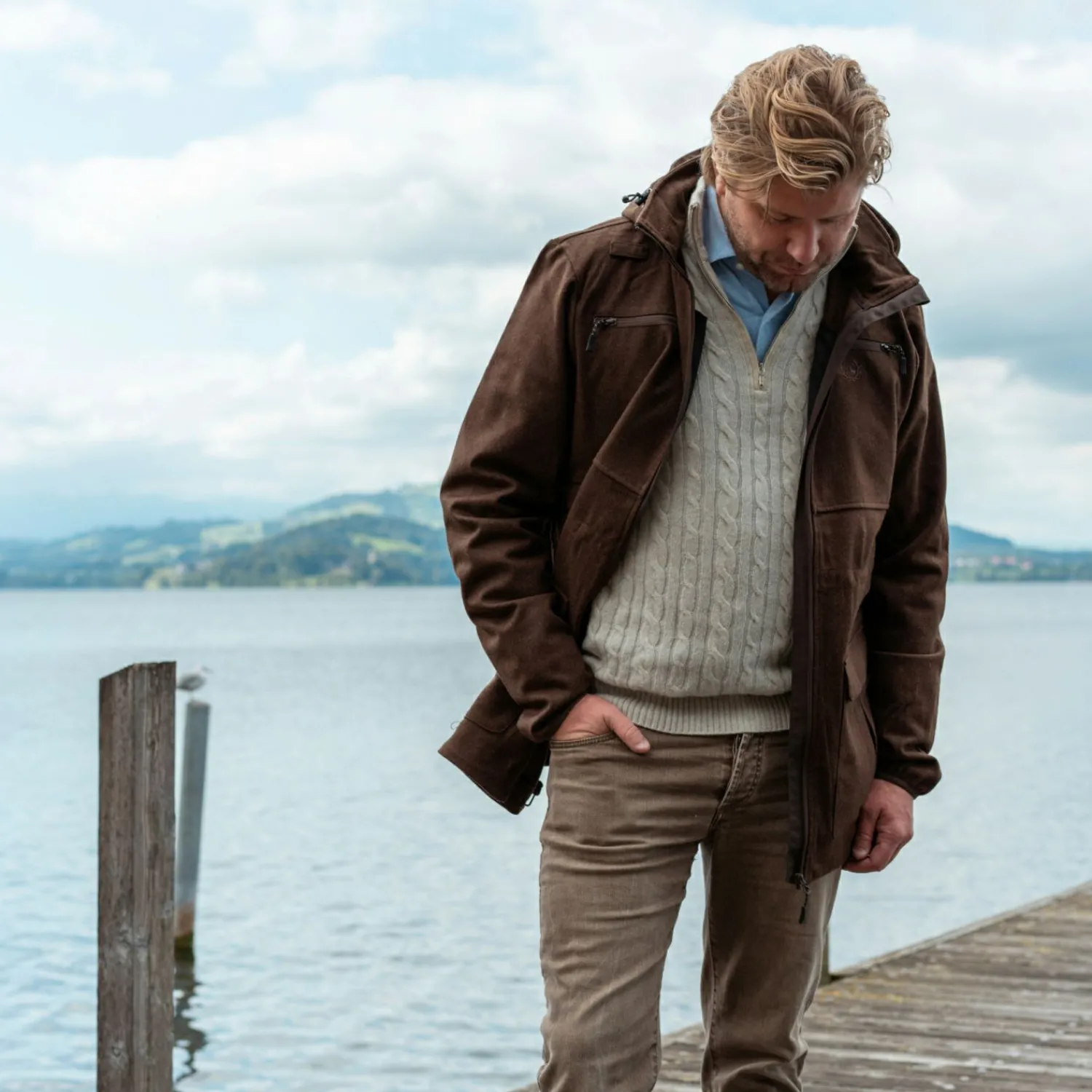 Ostermayer Jagd Lodenjacke HUBI Herren (Braun)< Outdoor- & Angel-Jacken