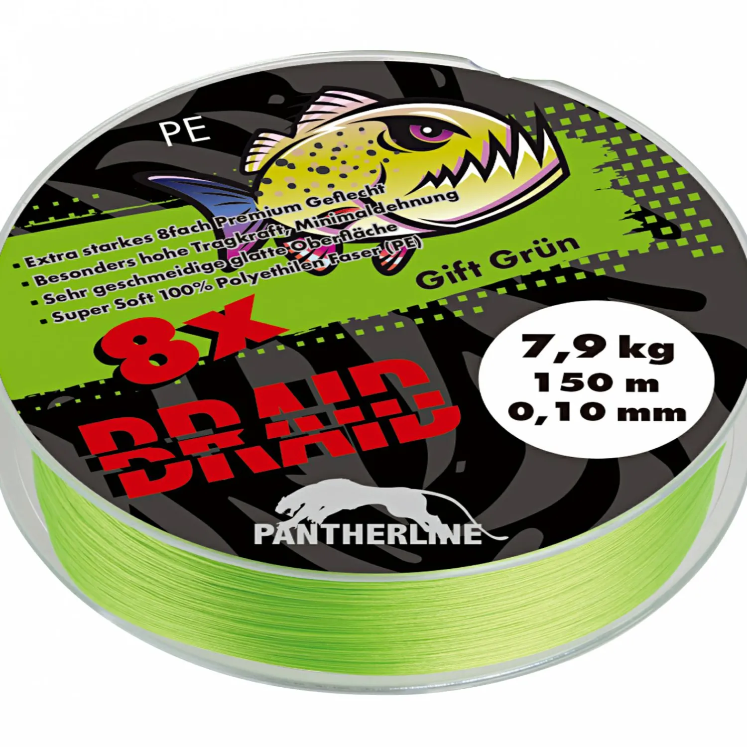 Online Pantherline Braid 8fach geflochten (gift grün) Geflochtene Schnüre