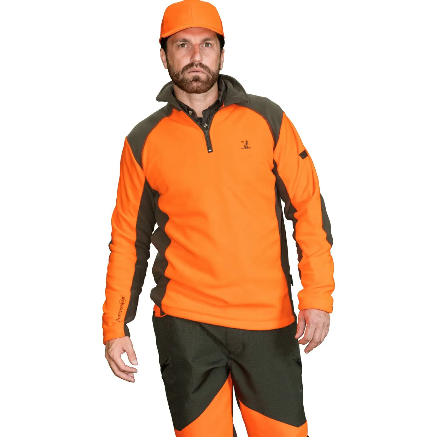 Percussion Fleece Sweater (khaki/orange)< Angelpullover & -Strickjacken