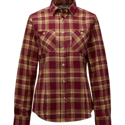 Pinewood Felicia Shirt Damen (Burgundy/Olive Green)<Damen Damen Angelshirts & -Oberteile